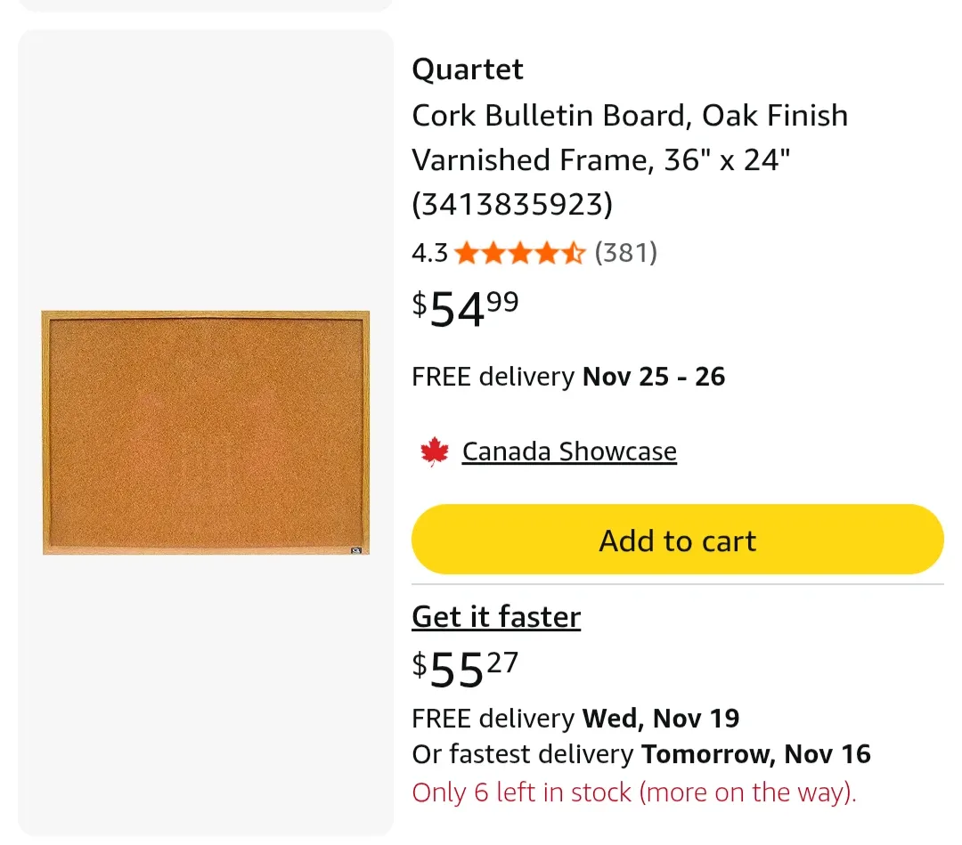 (BiG SIZE) Quartet Cork Board 36" x 24" thumbnail