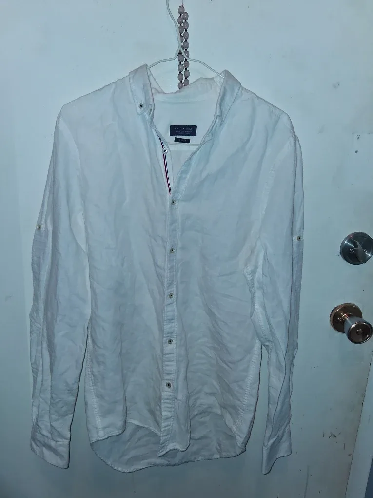 Zara Man Slim Fit White Shirt - Size M