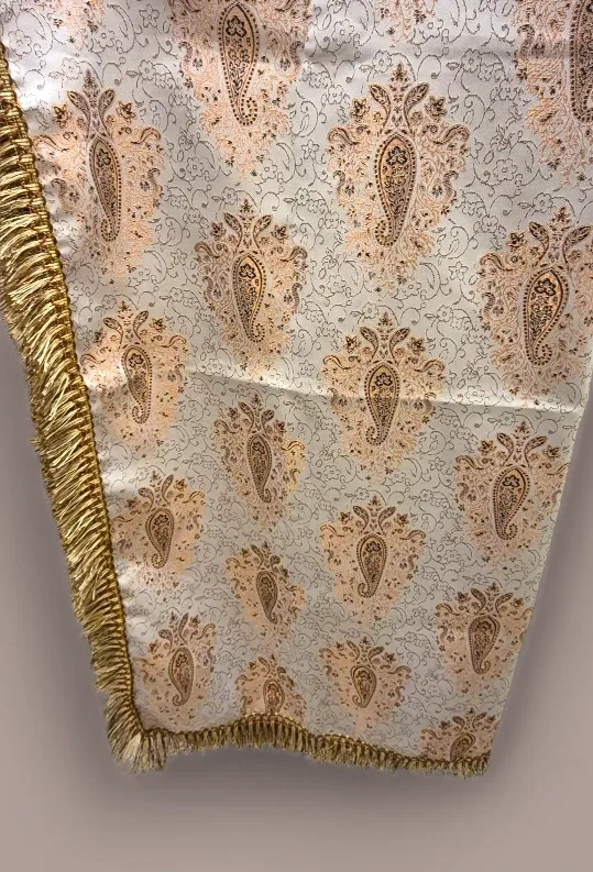 Vintage Persian Throw – 40x40, Paisley & Gold, made in Iran image indicator(4)