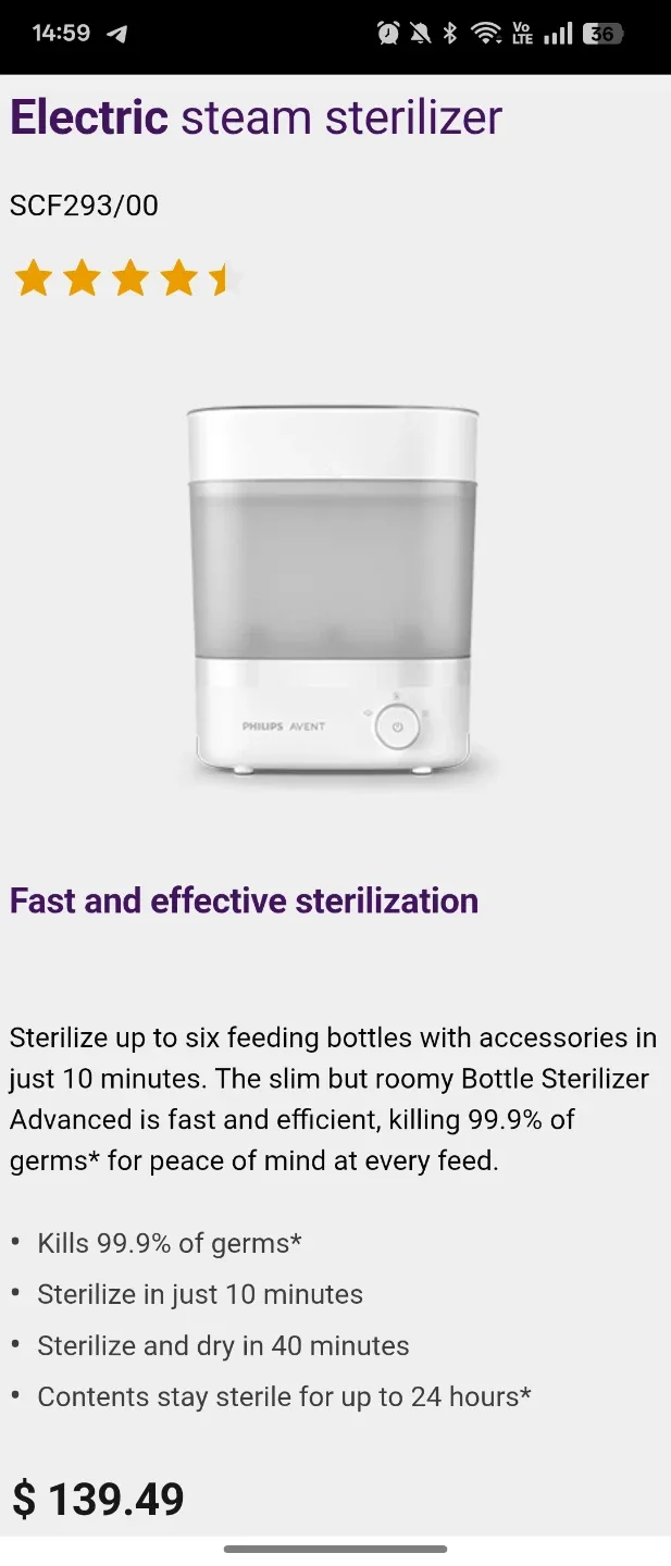 Philips Avent Electric Steam Sterilizer SCF293/00 image indicator(2)