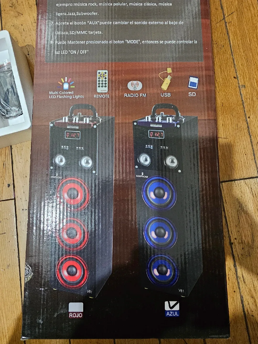 Samphone V81 Tower Speaker - Blue image indicator(3)