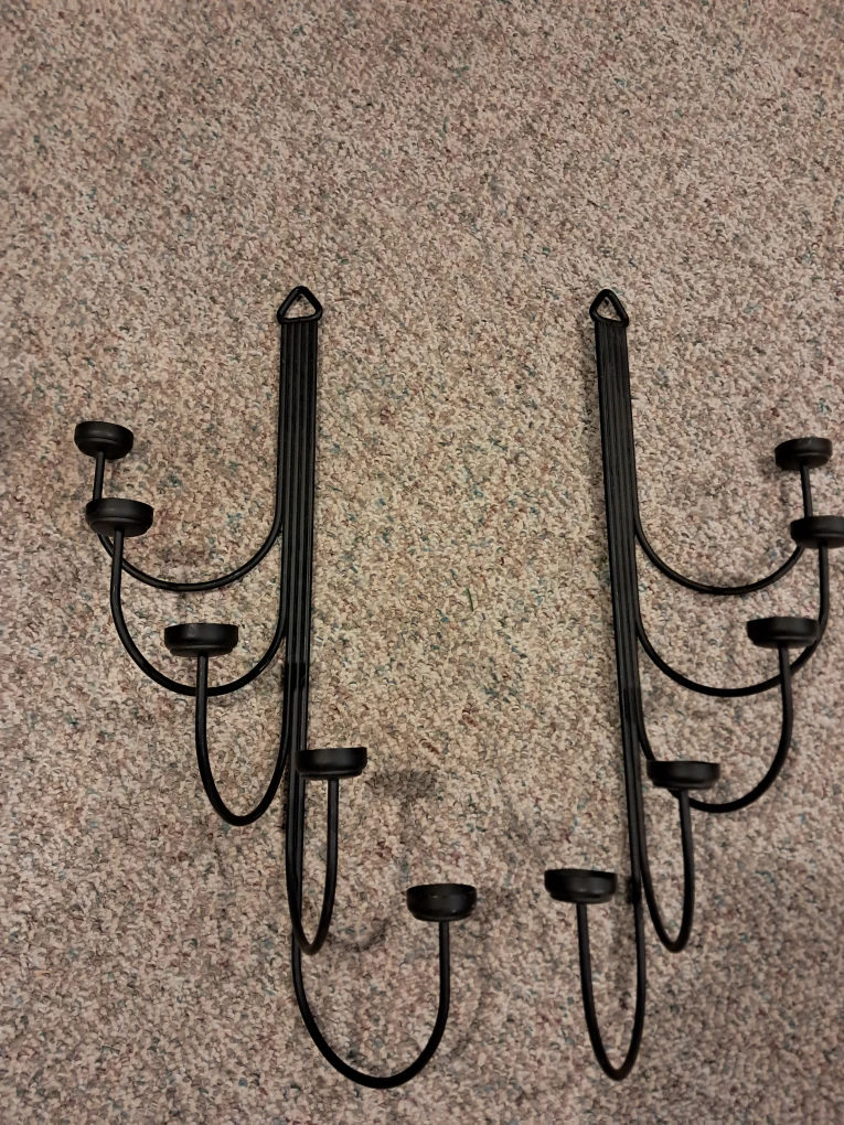 Black Metal Wall Candle Holder - Set of 2