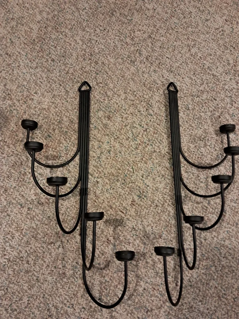 Black Metal Wall Candle Holder - Set of 2