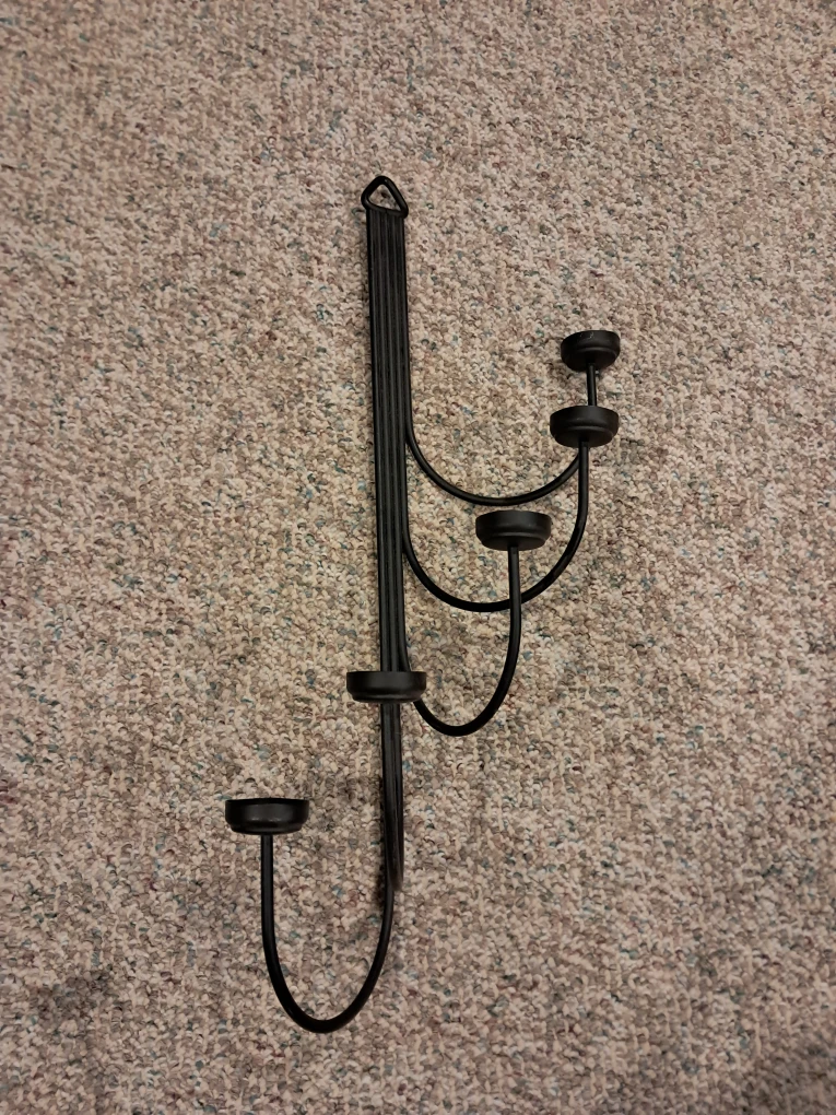 Black Metal Wall Candle Holder - Set of 2 - photo 2