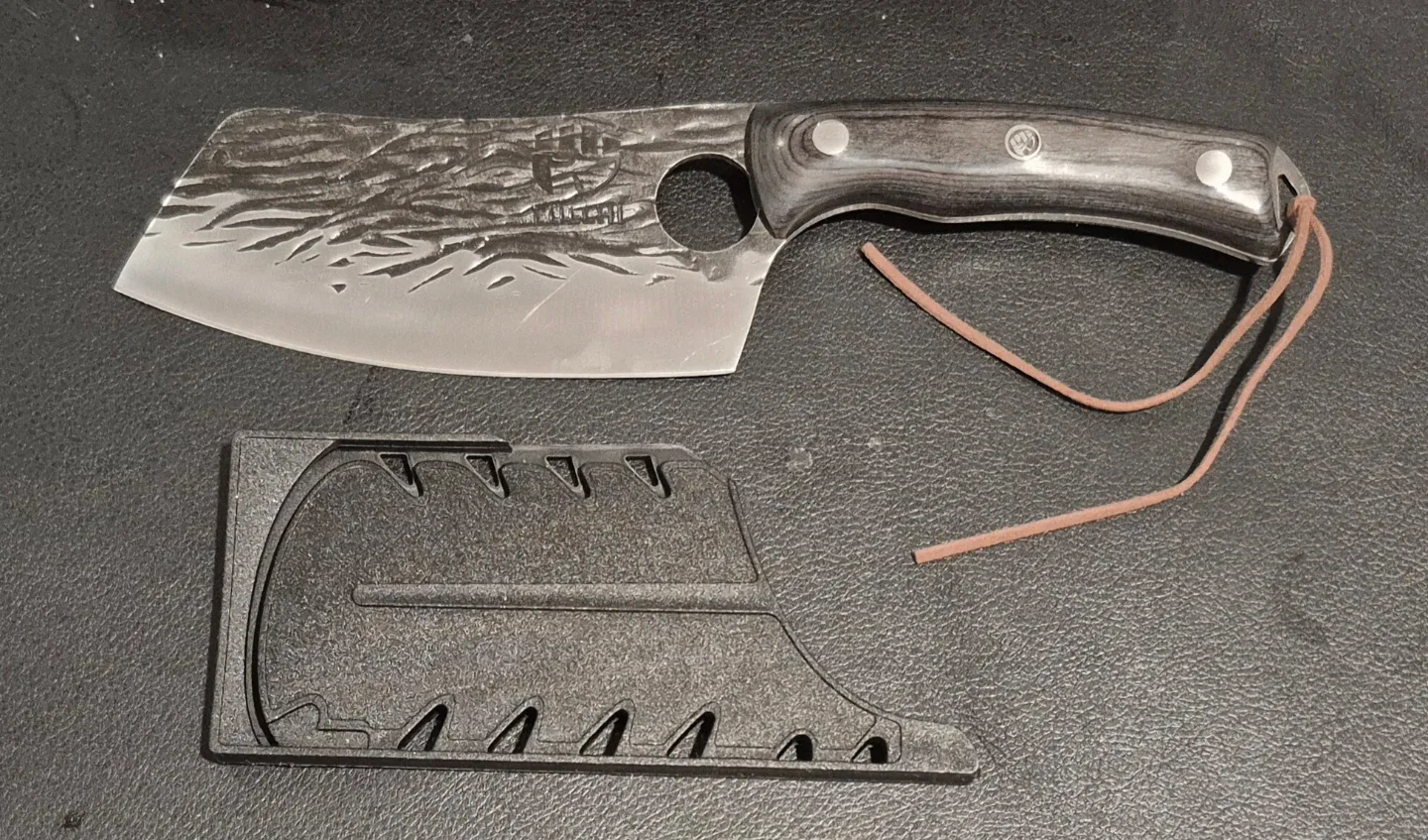 FULLHI Full Tang Butcher Chef Cleaver with Sheath New image indicator(4)