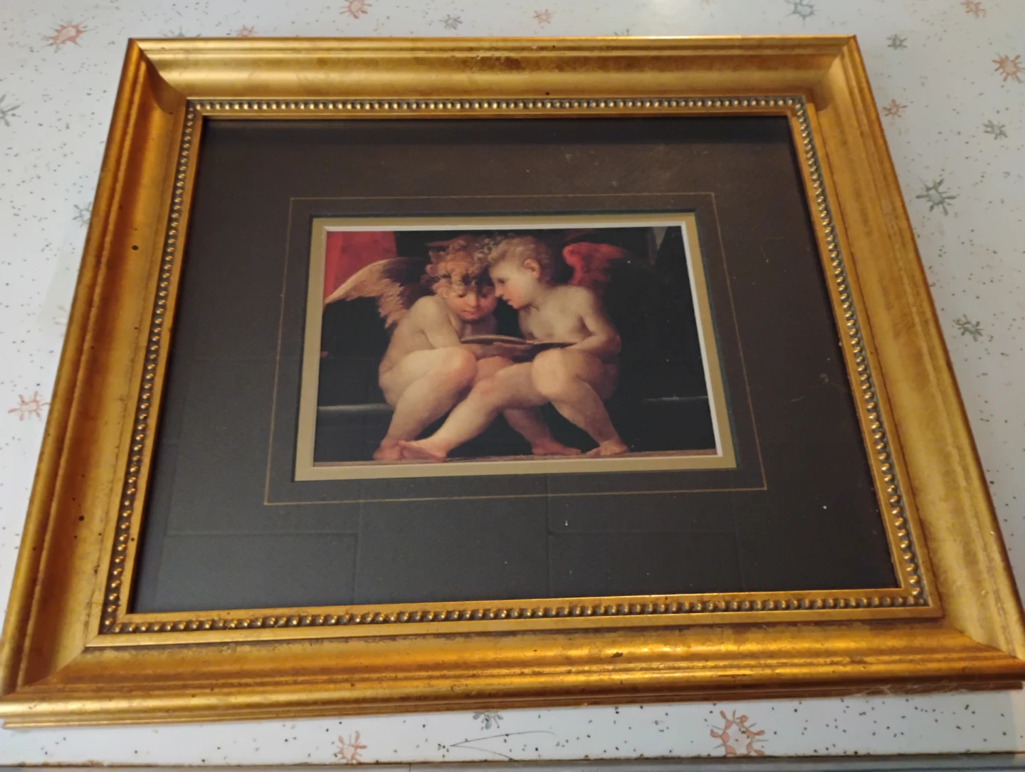 Framed cherub art