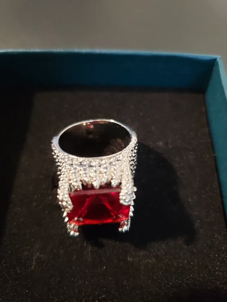 Red Stone Statement Ring image indicator(3)