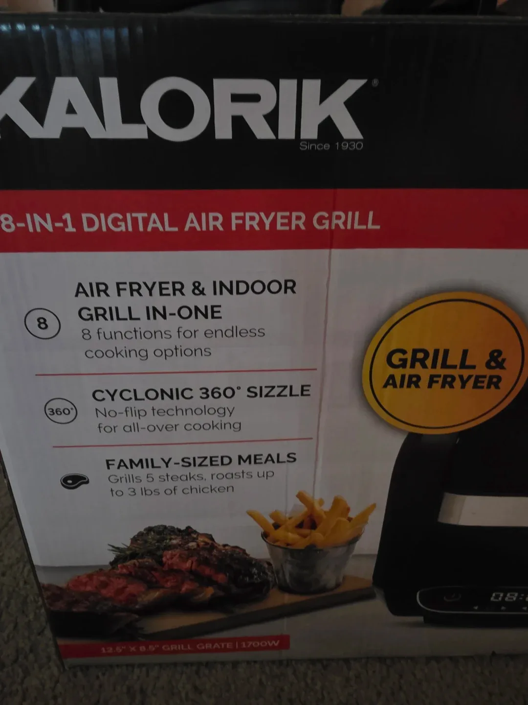 BNIP Kalorik 8 in 1 air frying grill image indicator(3)