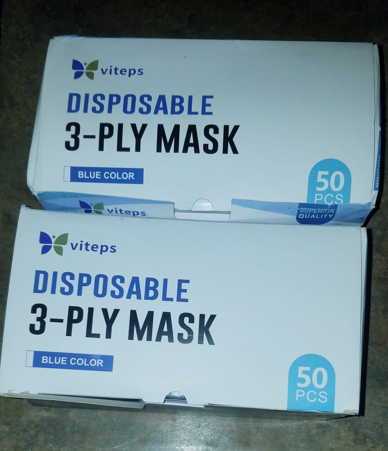 3-ply Blue Latex Free Face Masks 2 Boxes Of 50