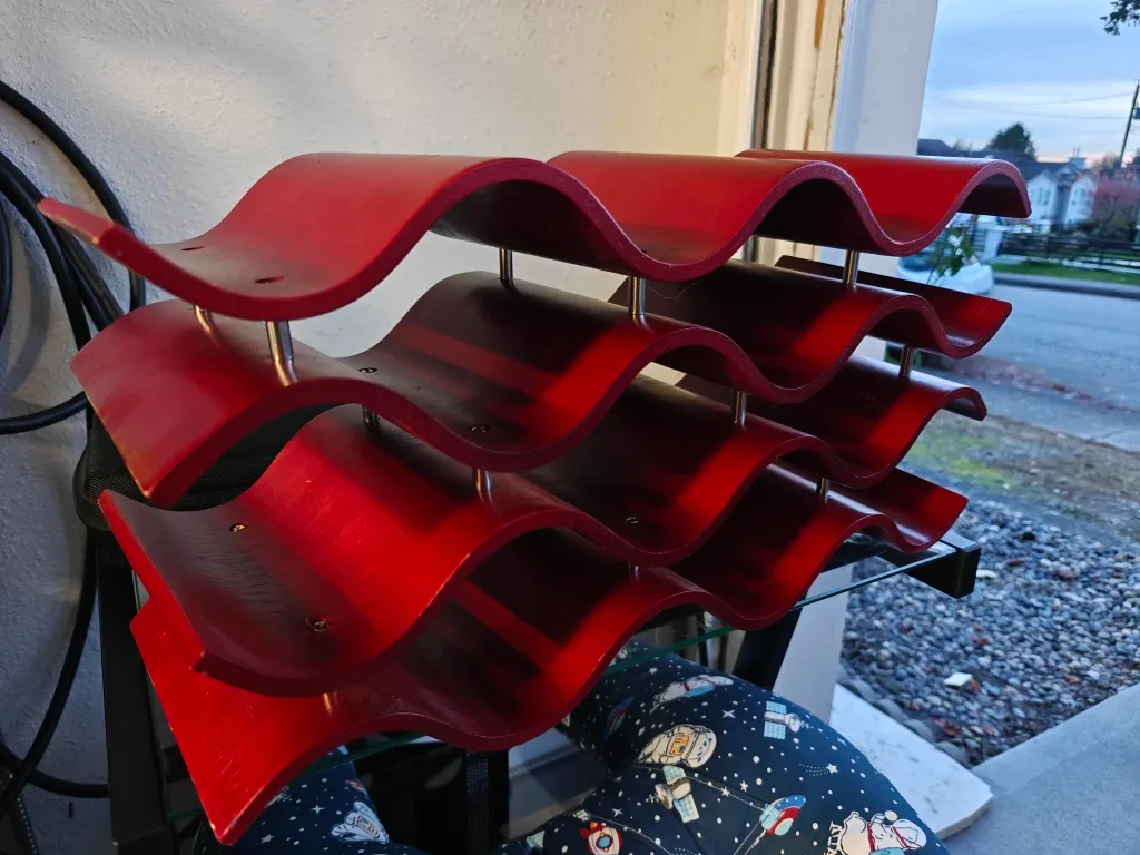 Red Wooden Wine Rack