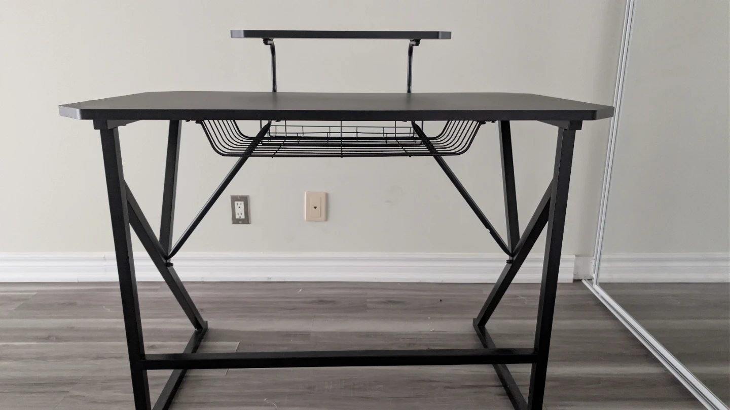 Black Gaming Desk with Shelf