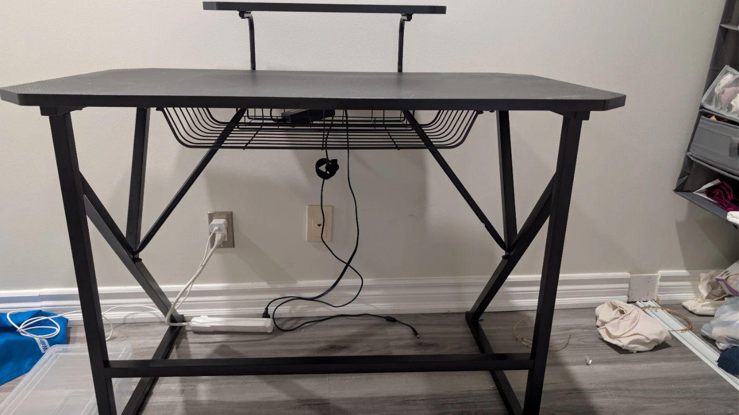 Black Gaming Desk with Shelf - photo 3