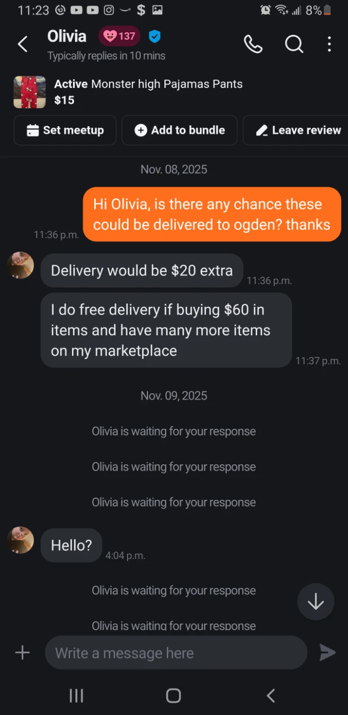 10/10 DO NOT RECOMMEND OLIVIA - photo 2