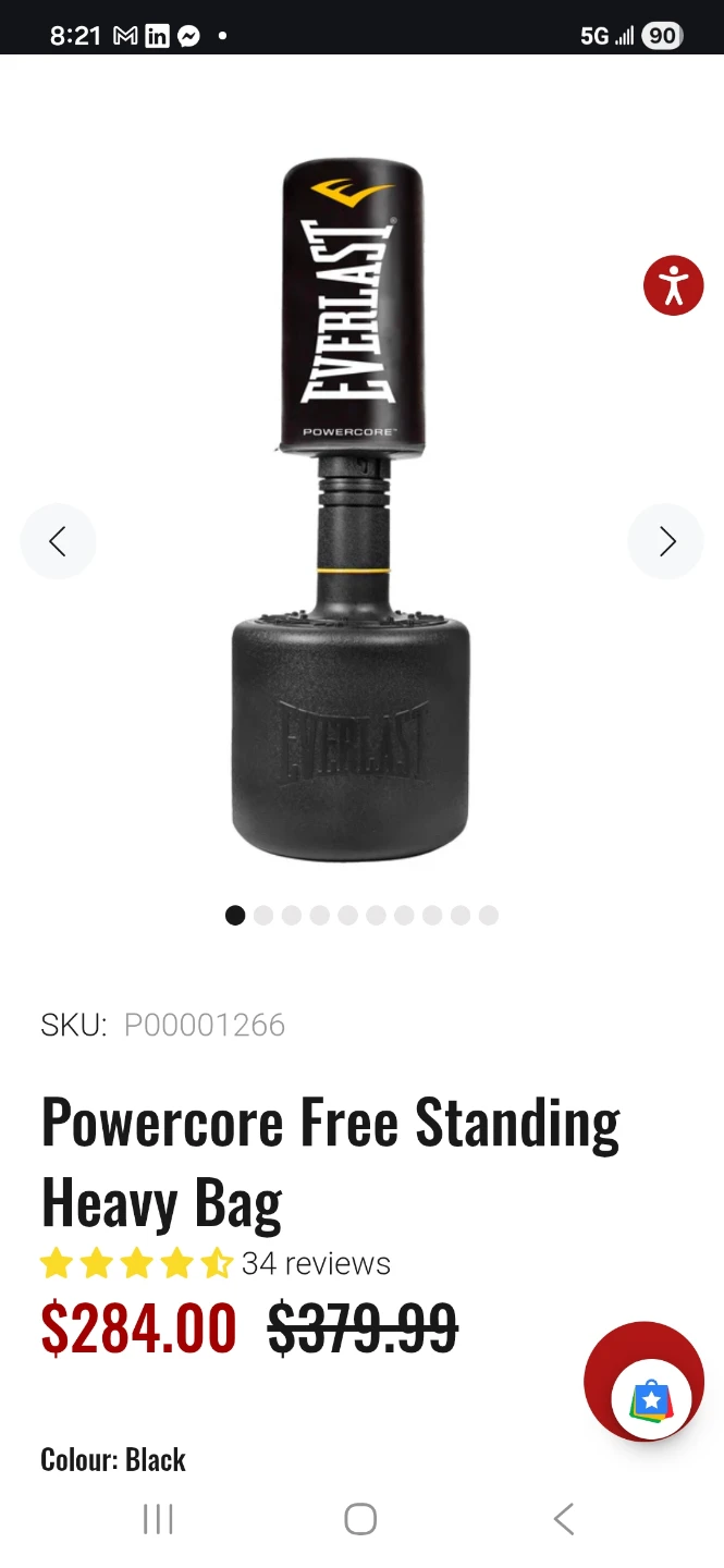 Everlast Powercore Free Standing Heavy Bag + Mat - photo 3