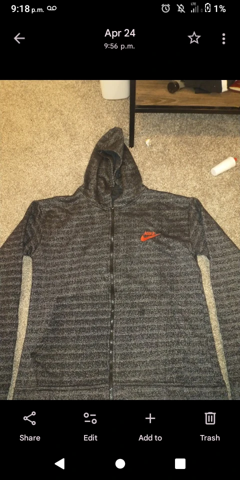 Nike Full Zip Hoodie Size L