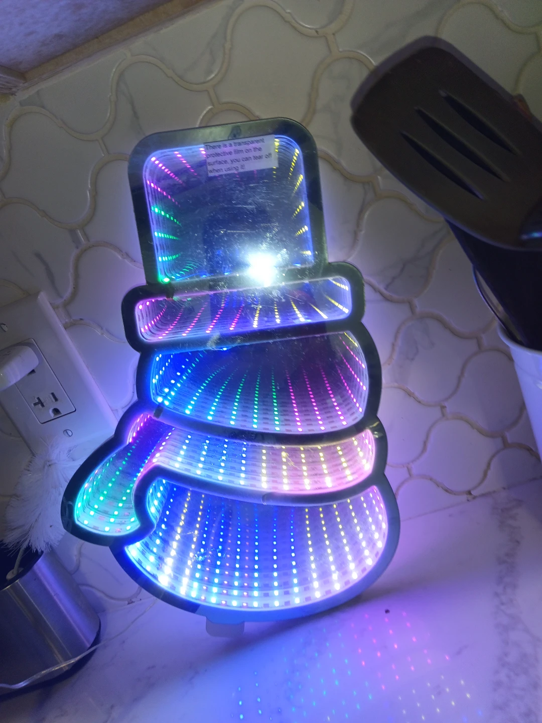 Snowman Infinity Mirror Light - photo 3