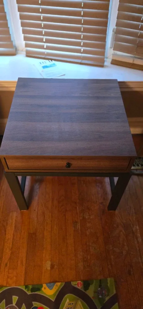 Brown Wood Side Table with Drawer image indicator(2)