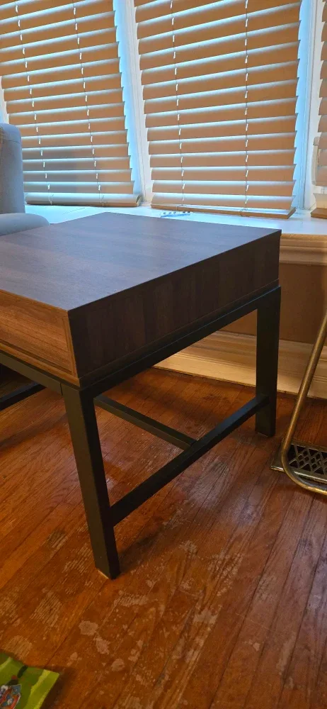 Brown Wood Side Table with Drawer image indicator(4)