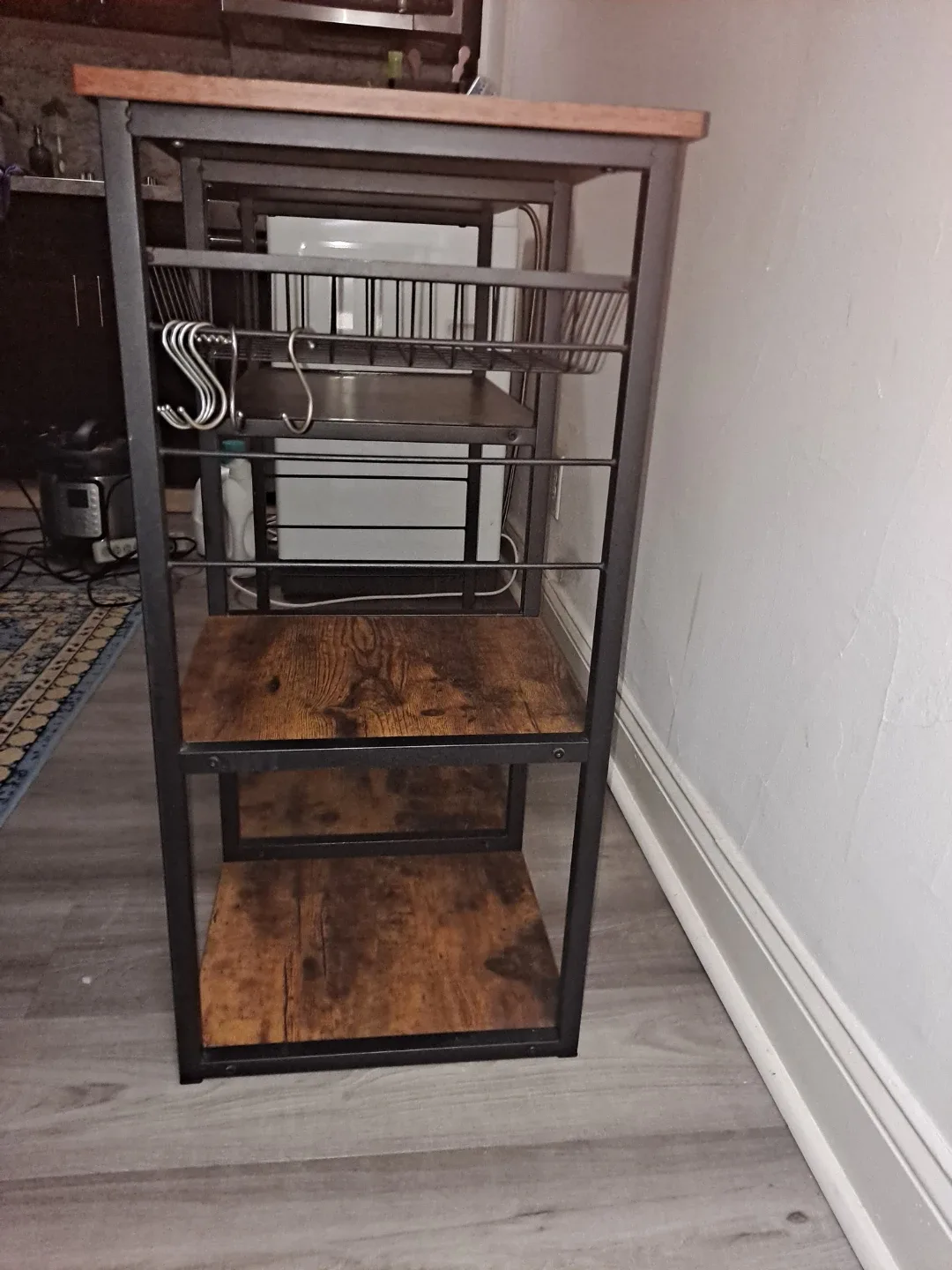 Brown & Black Metal Kitchen Baker's Rack image indicator(4)