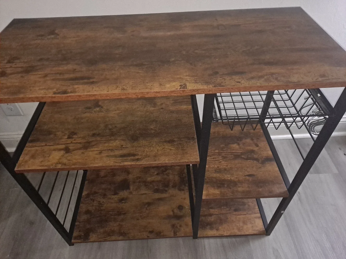 Brown & Black Metal Kitchen Baker's Rack image indicator(7)