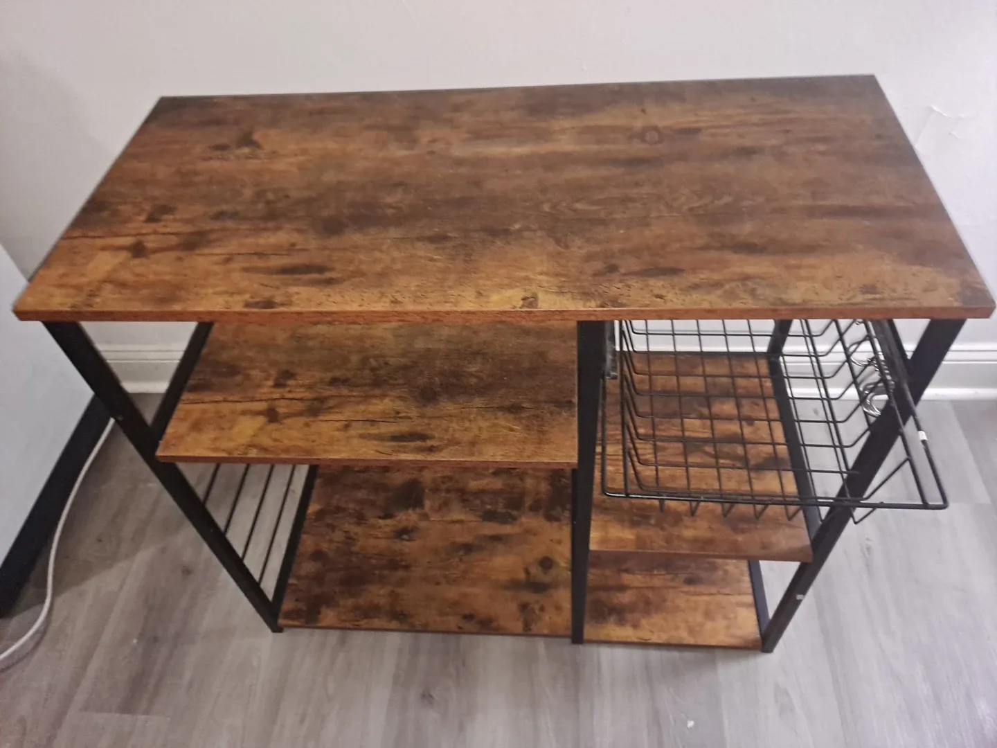 Brown & Black Metal Kitchen Baker's Rack image indicator(8)