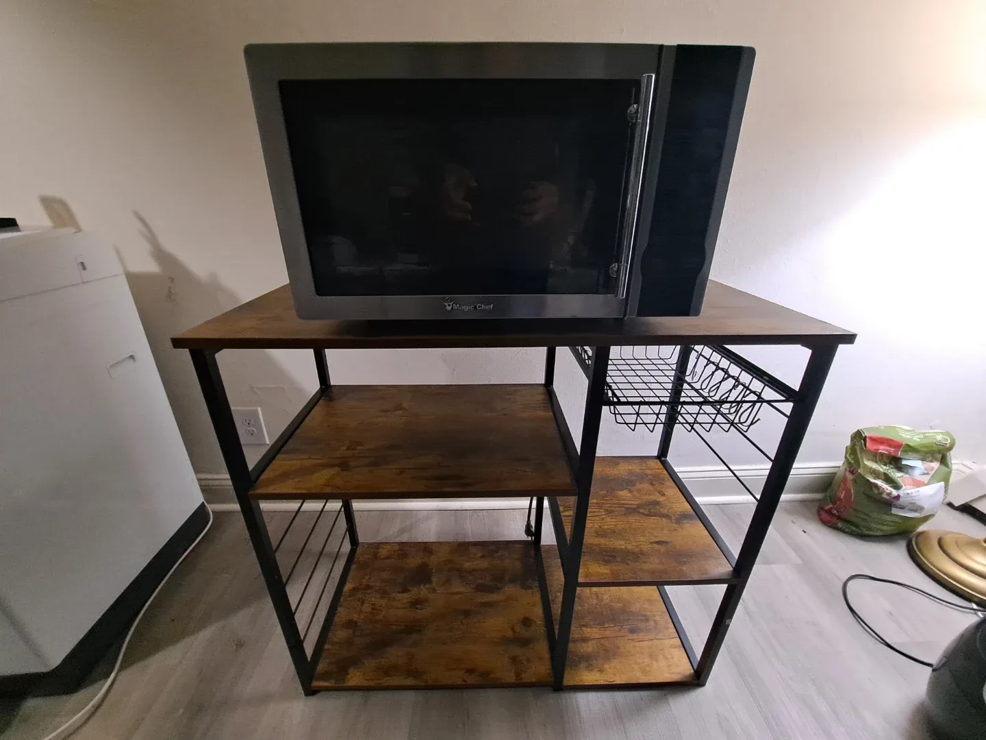 Brown & Black Metal Kitchen Baker's Rack image indicator(9)