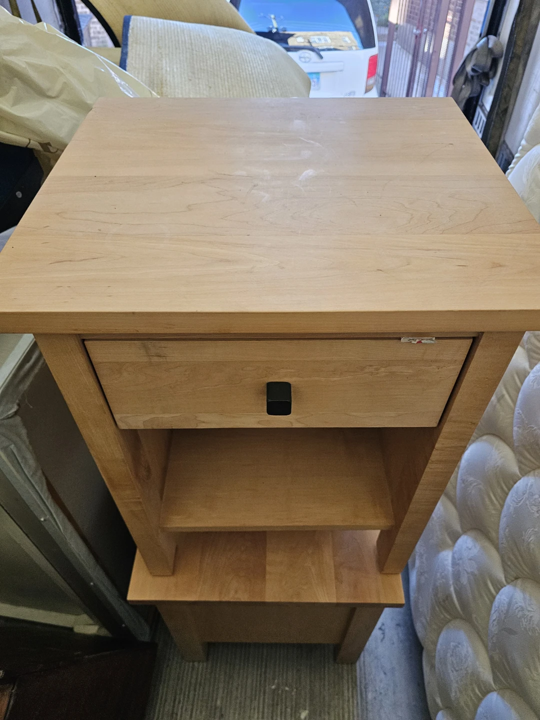 Wooden Nightstand with Drawer