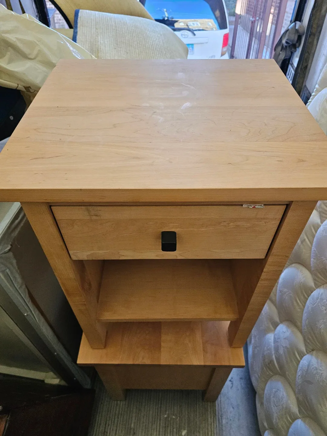 Wooden Nightstand with Drawer