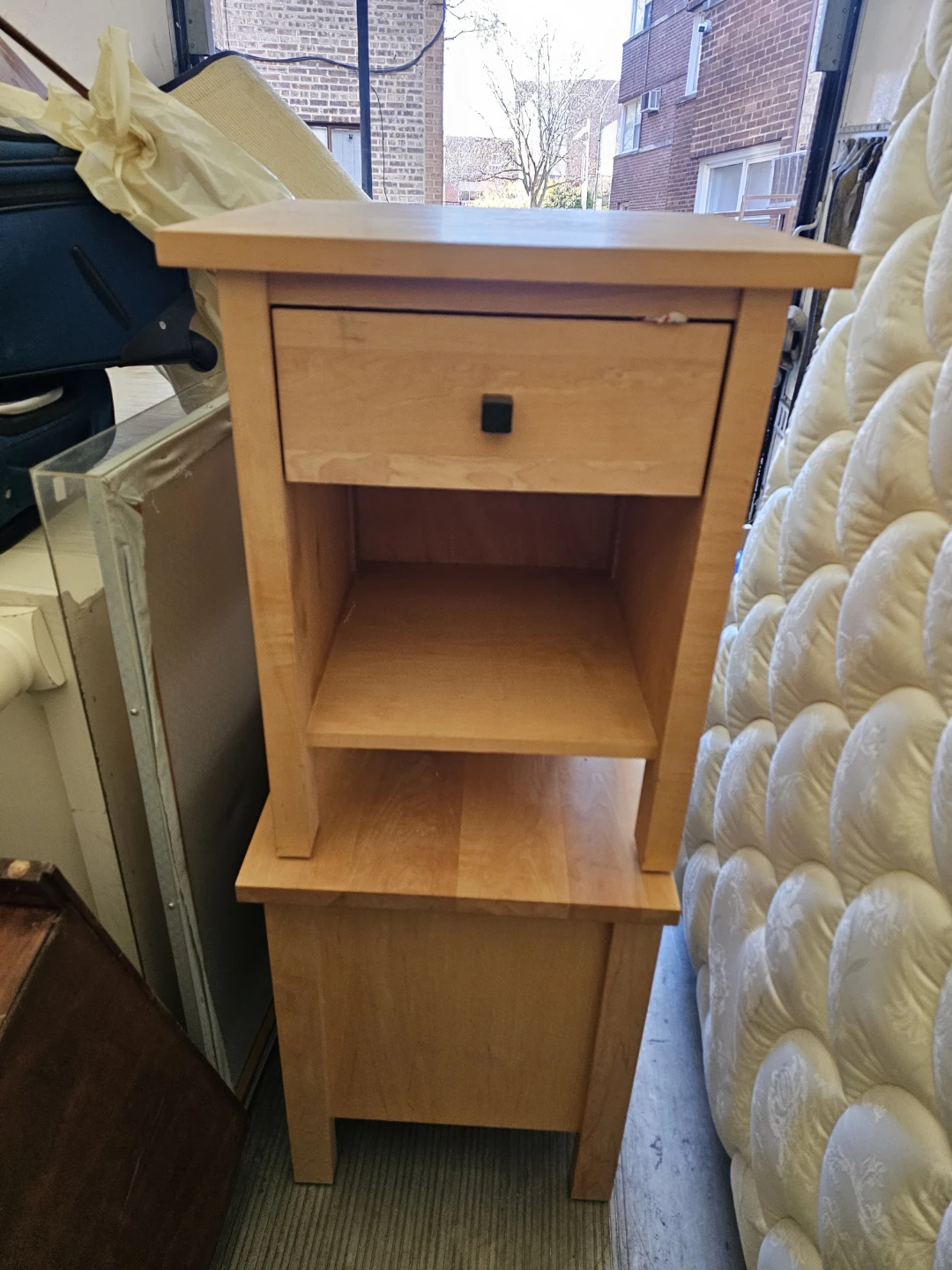 Wooden Nightstand with Drawer - photo 2