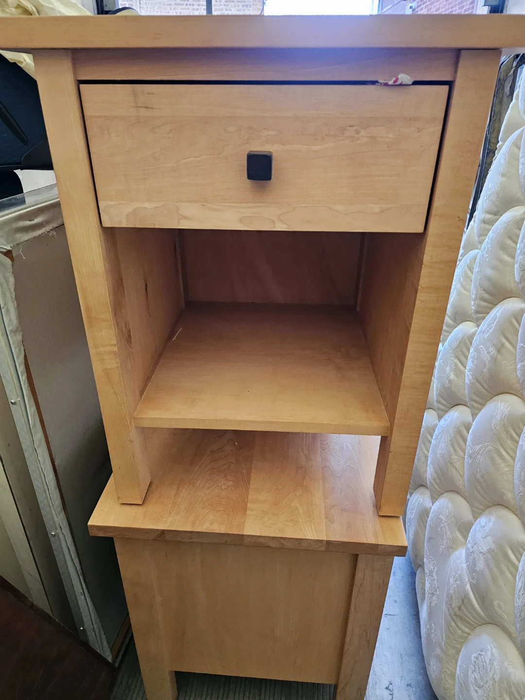 Wooden Nightstand with Drawer - photo 3