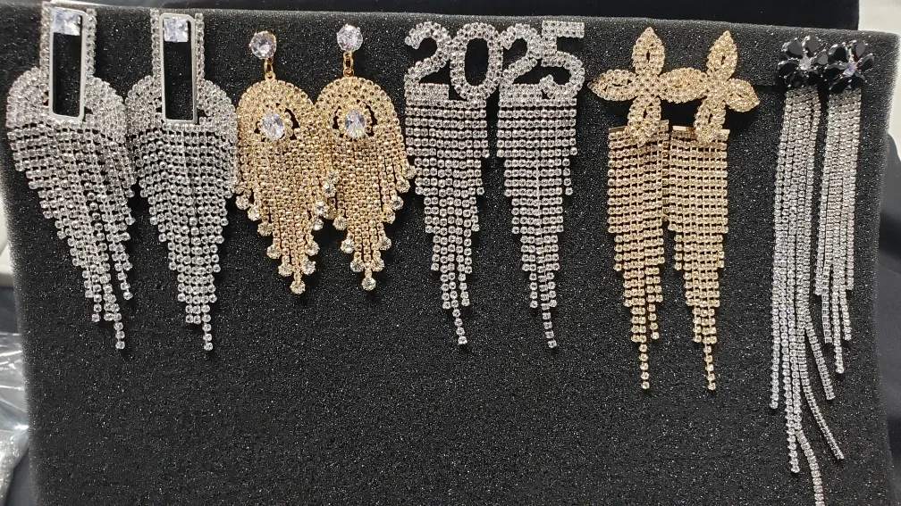 Assorted Rhinestone Dangle Earrings