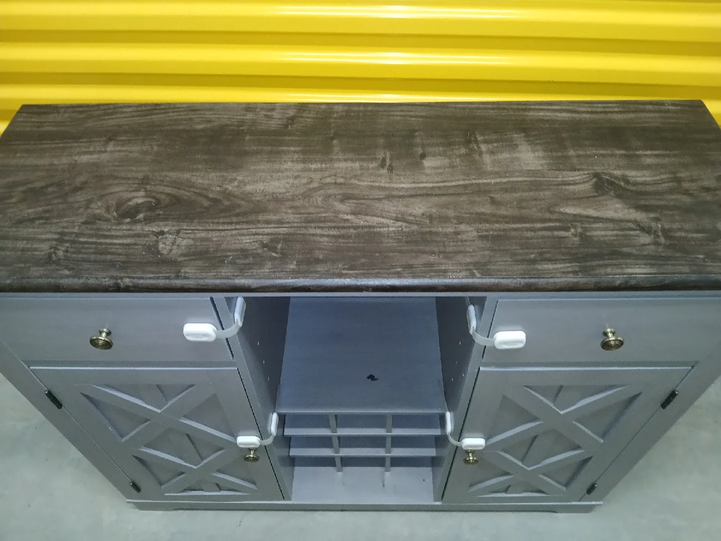 Gray Wooden Bar Cabinet image indicator(2)