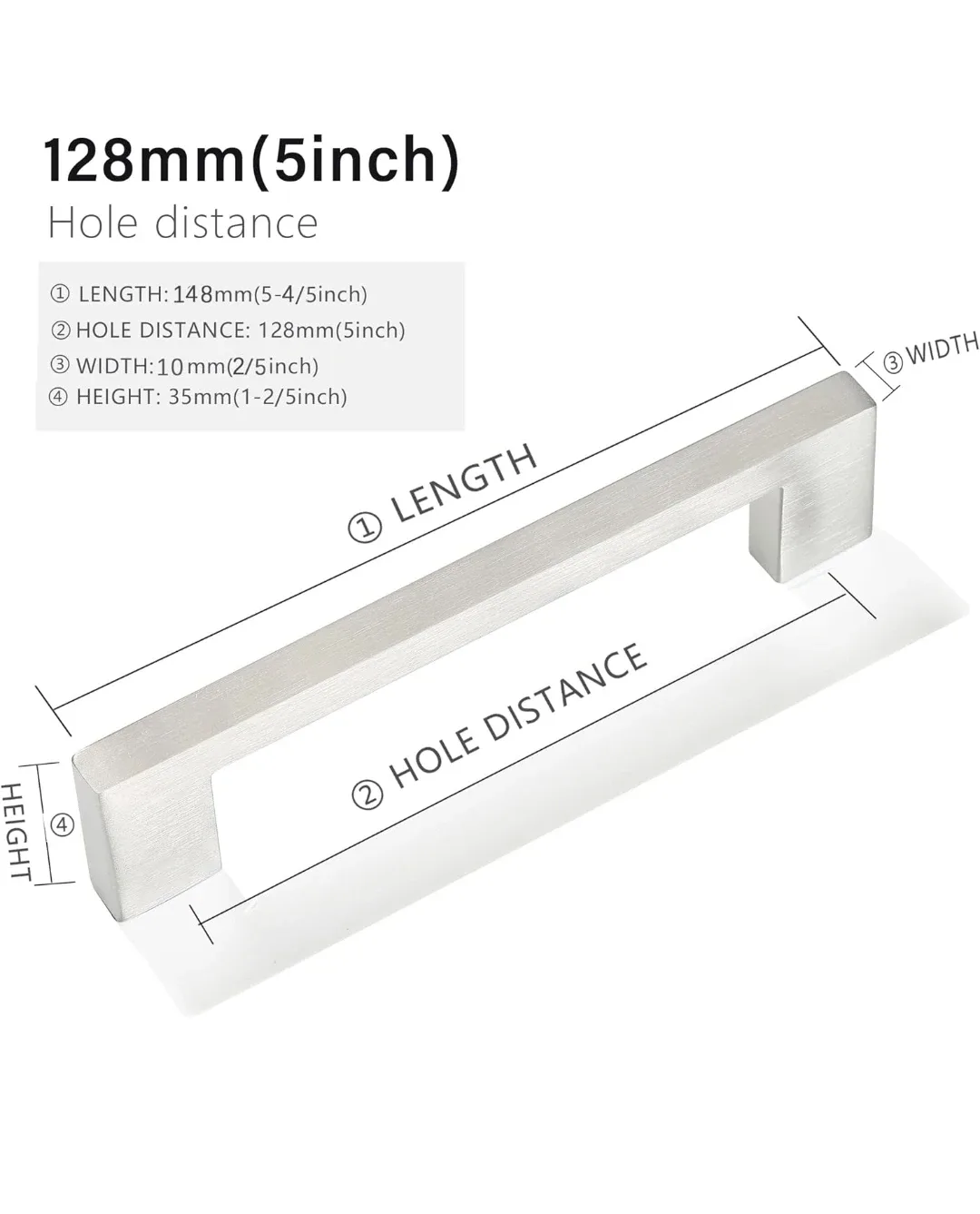 Brushed Nickel Cabinet Handles 5-inch -5pack image indicator(3)