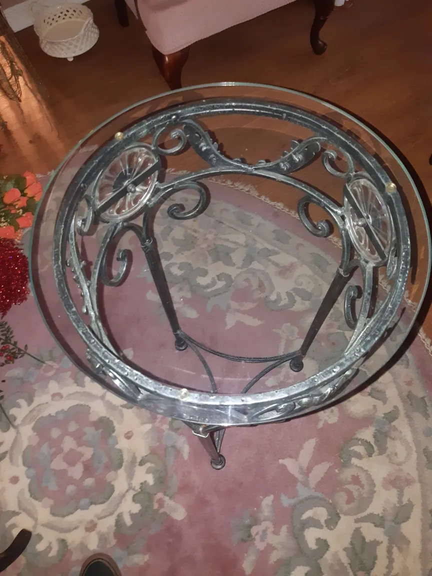 Round Glass Top Coffee Table