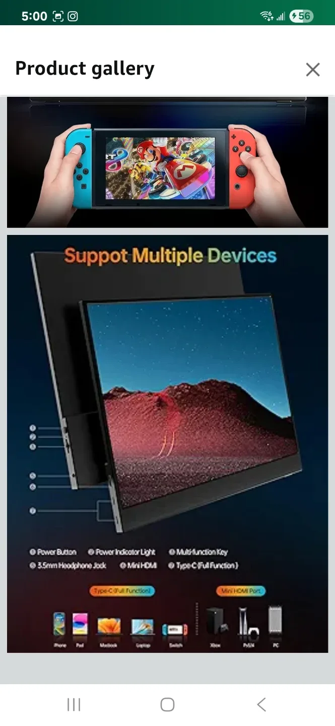 VILVA Portable-Monitor-for-Laptop - 15.6'' 1080P FHD IPS Display image indicator(6)