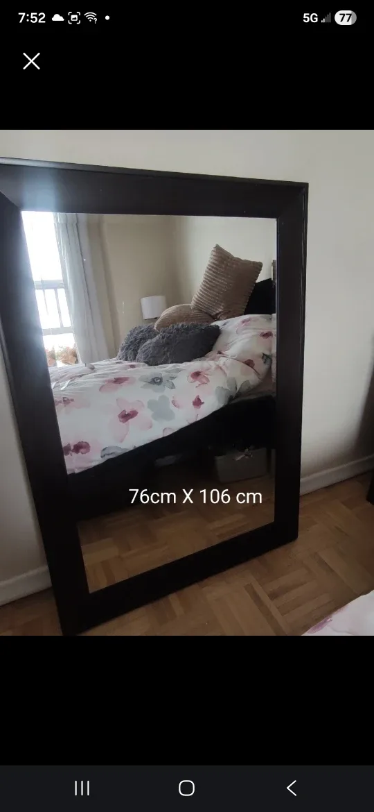 Large Framed Wall Mirror - 76cm x 106cm image indicator(3)