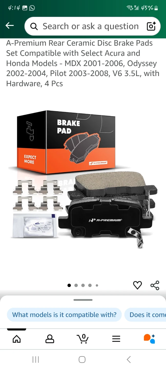 A-Premium Rear Ceramic Disc Brake Pads Set
