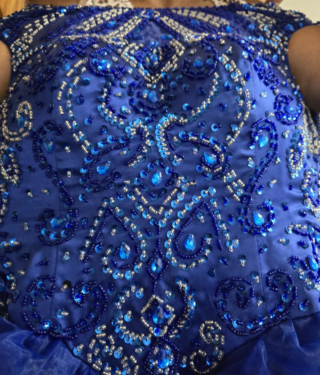 Blue Beaded Formal Dress