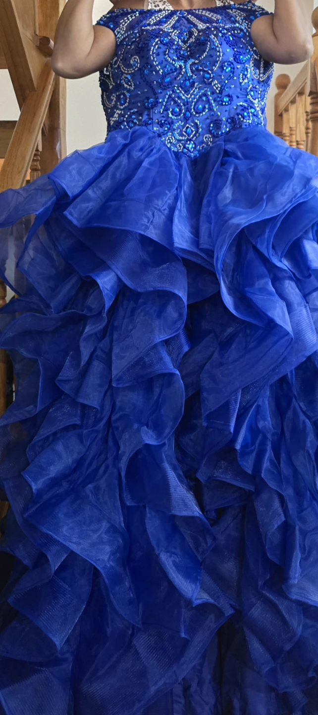 Blue Beaded Formal Dress - photo 2