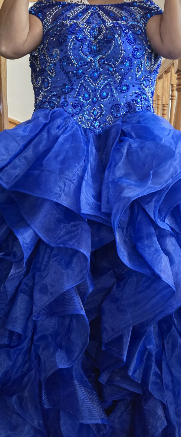 Blue Beaded Formal Dress - photo 4