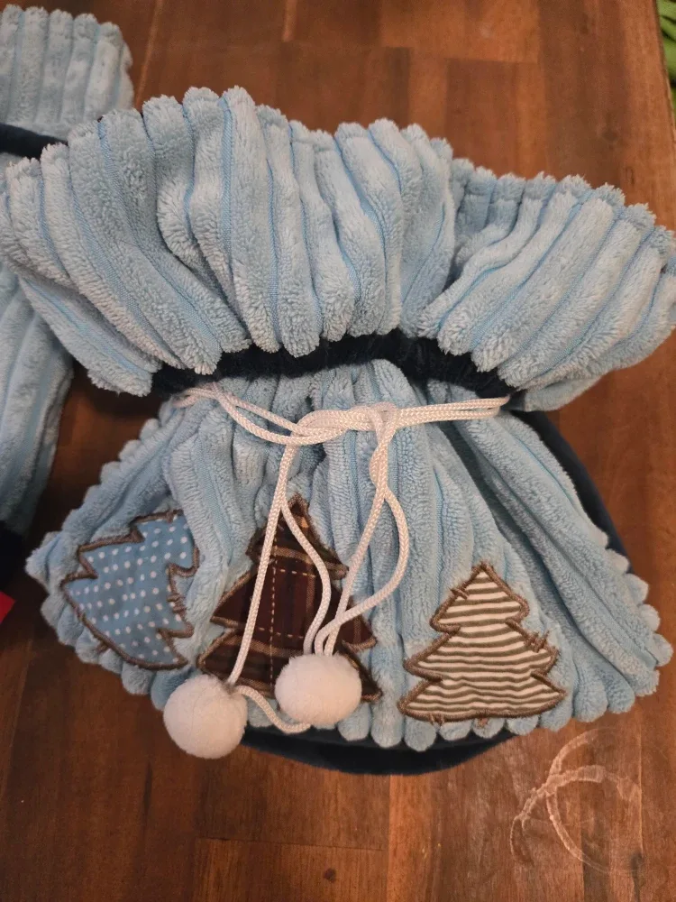 Blue Christmas Tree Drawstring Gift Bag image indicator(2)