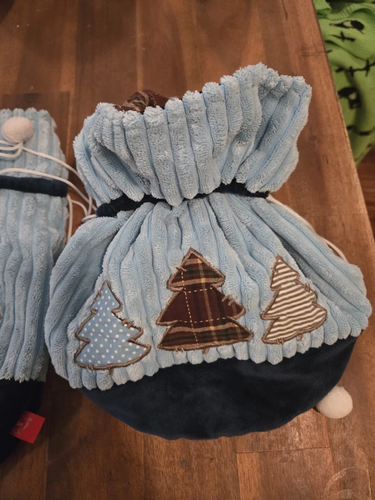 Blue Christmas Tree Drawstring Gift Bag - photo 4