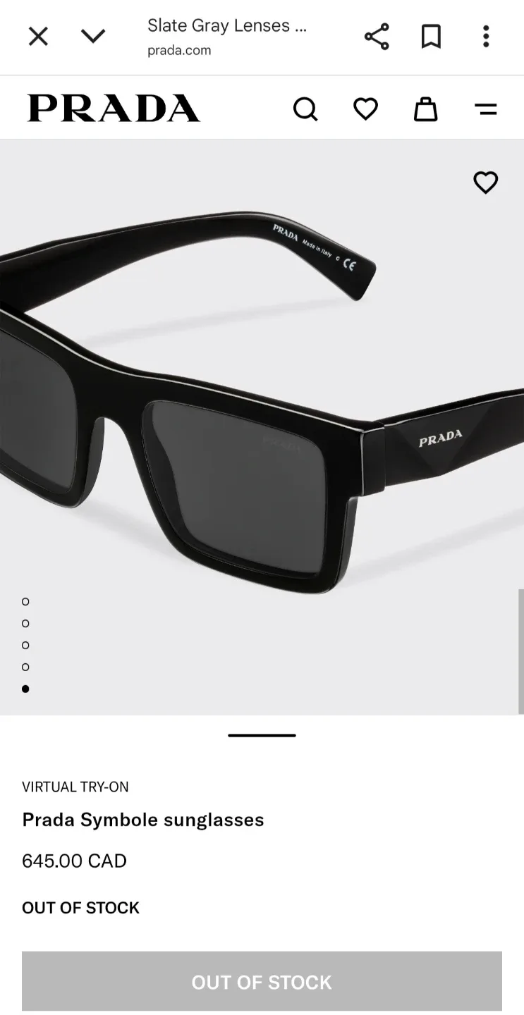 Prada Symbole Sunglasses - Black