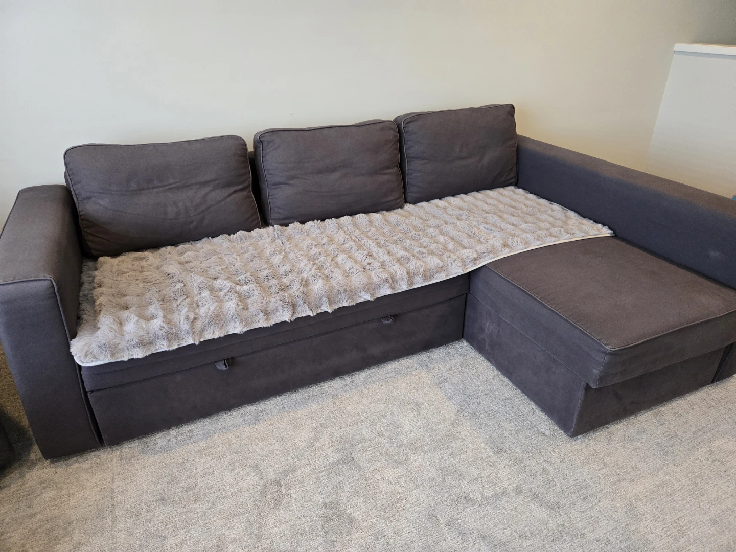 Ikea Grey Sectional Sofa bed with Storage - photo 2