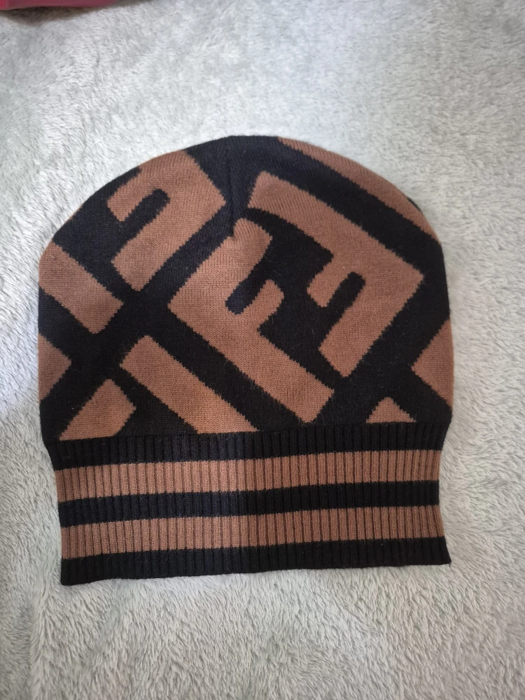 Fendi Wool Hat - Brown & Black
