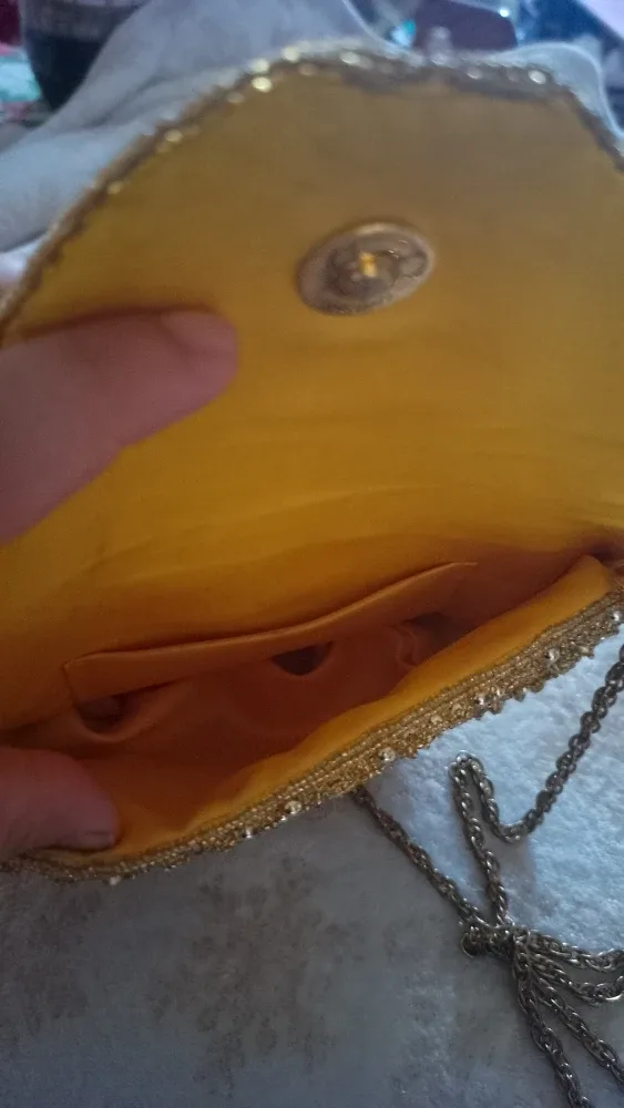 Gold Beaded Evening Clutch Purse image indicator(4)