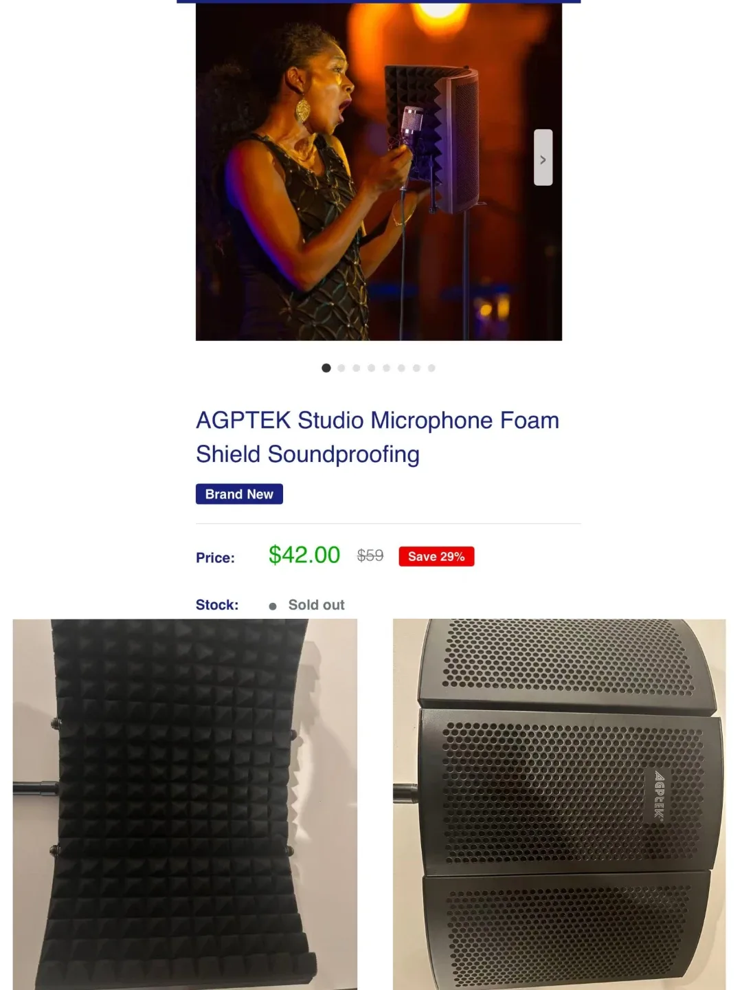 Audio Technica AT2020 Condenser Mic + AGPTEK Studio Mic Shield image indicator(4)