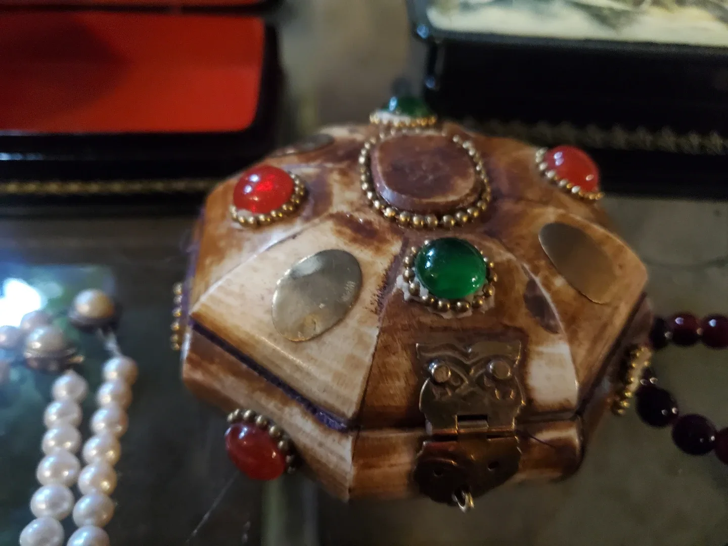 Vintage Beaded Trinket Box