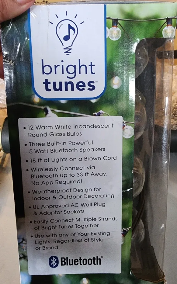 New Bright Tunes Patio String Lights w/ Bluetooth Speakers image indicator(2)