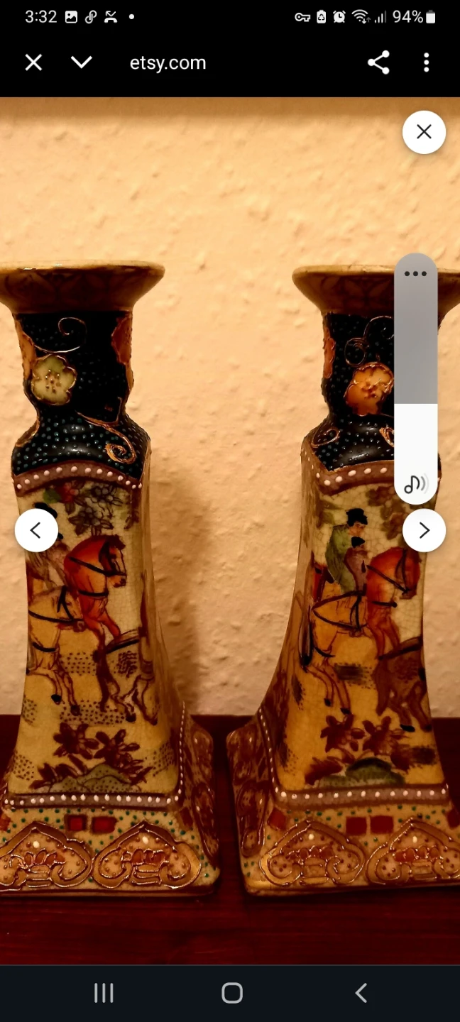 Pair of Vintage Asian Style Candle Holders - photo 5